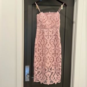 Bardot Light Pink Lina Lace Sheath Dress - Size 4/XS